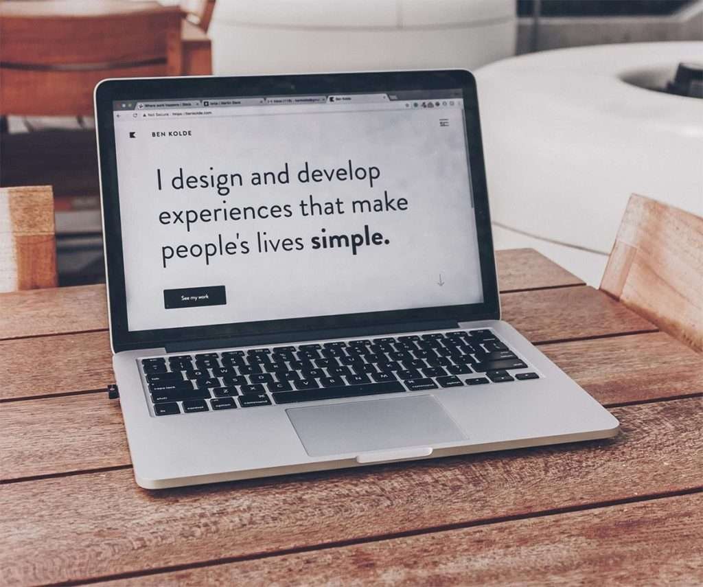 Computer screen showing UX design
